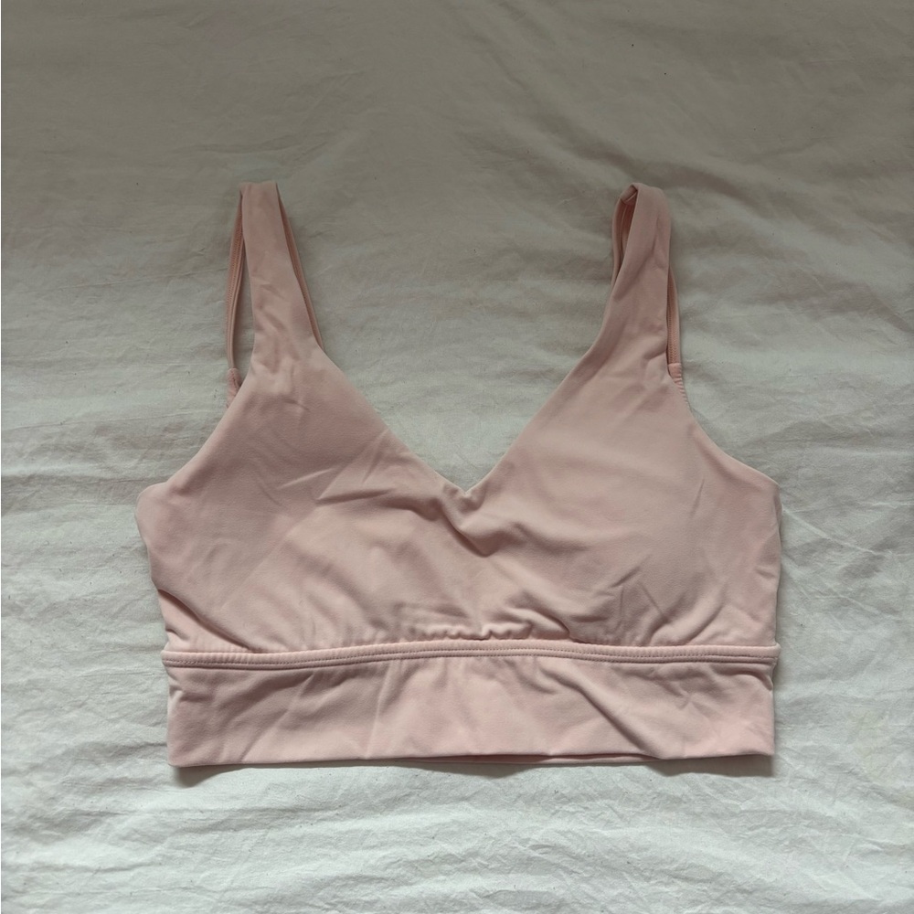 BuffBunny Light Pink V-Neck Sports Bra